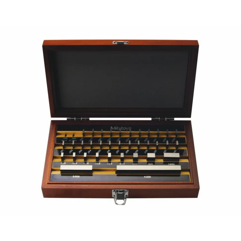 Gage Block Set: 0.05 to 4'' Range, 81 Pc, Steel