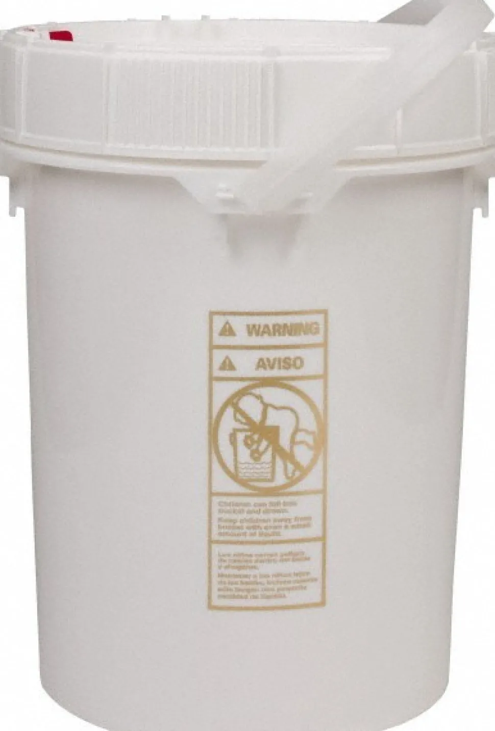 5 Gal, High-Density Polyethylene Round White Single Pail