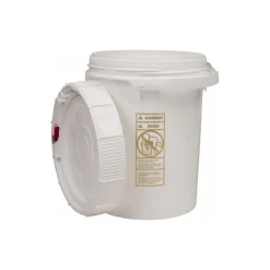 5 Gal, High-Density Polyethylene Round White Single Pail