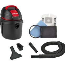 2.5 Gallon 2.5 Peak HP Wet / Dry Portable Vacuum, Lightweight