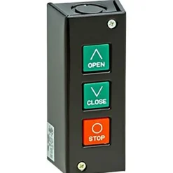 Garage Door Hardware; Type: Control Station, NEMA 1 Interior Use, Surface Mount; For Use With: Commercial Doors; Commercial Gate Openers; Material: Metal; Overall Length: 1.81; Overall Width: 2; Overall Height: 2.875; Number of Buttons: 3; Includes: NEMA 1 Interior; Painted Metallic Box & Buttons