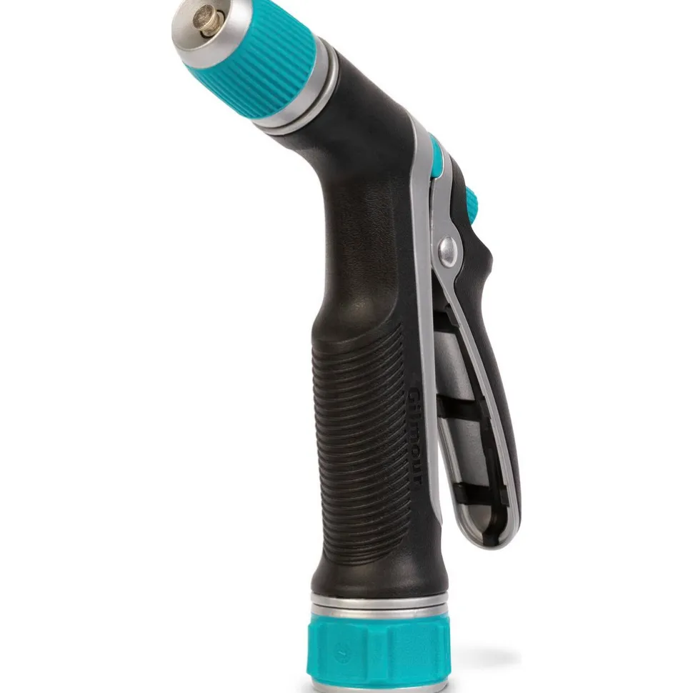 Garden Hose Adjustable & Cleaning Nozzle: 3/4" GHT, Metal & Plastic