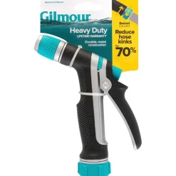 Garden Hose Adjustable & Cleaning Nozzle: 3/4" GHT, Metal & Plastic