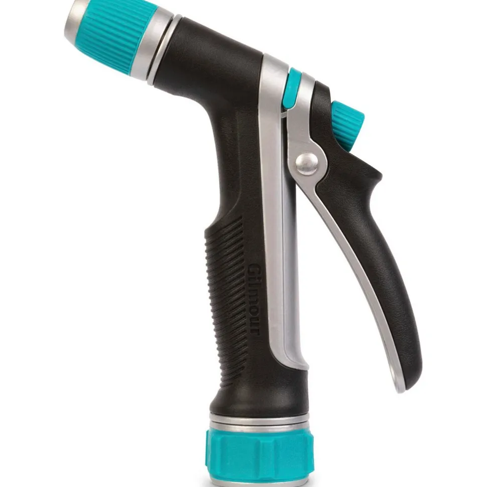Garden Hose Adjustable & Cleaning Nozzle: 3/4" GHT, Metal & Plastic