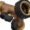 Garden Hose Coupler: 0.75" Hose, Female Swivel Nut to Male Hose, GHT, Brass