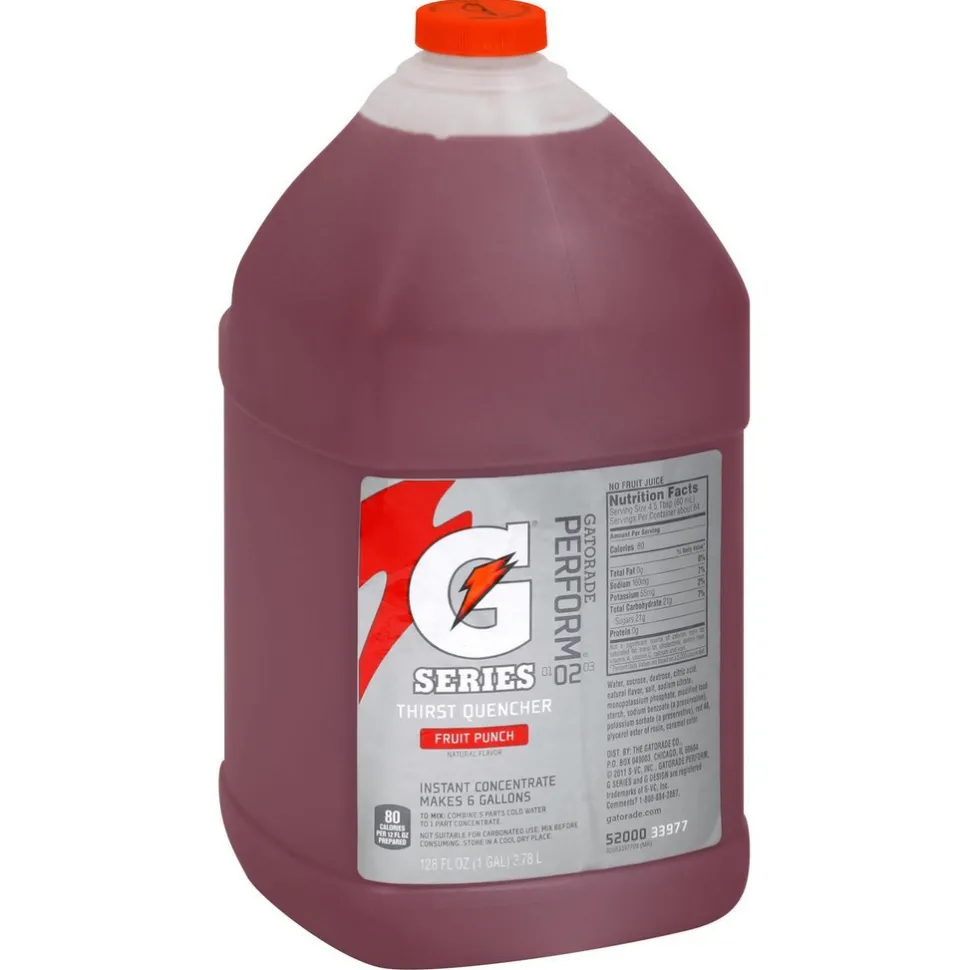 Gatorade Sports Drink: 1 gal Bottle, Fruit Punch, Liquid Concentrate, Yields 6.00 gal