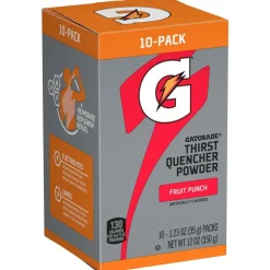 Gatorade Sports Drink: 1.23 oz Packet, Fruit Punch, Powder, Yields 16.90 oz
