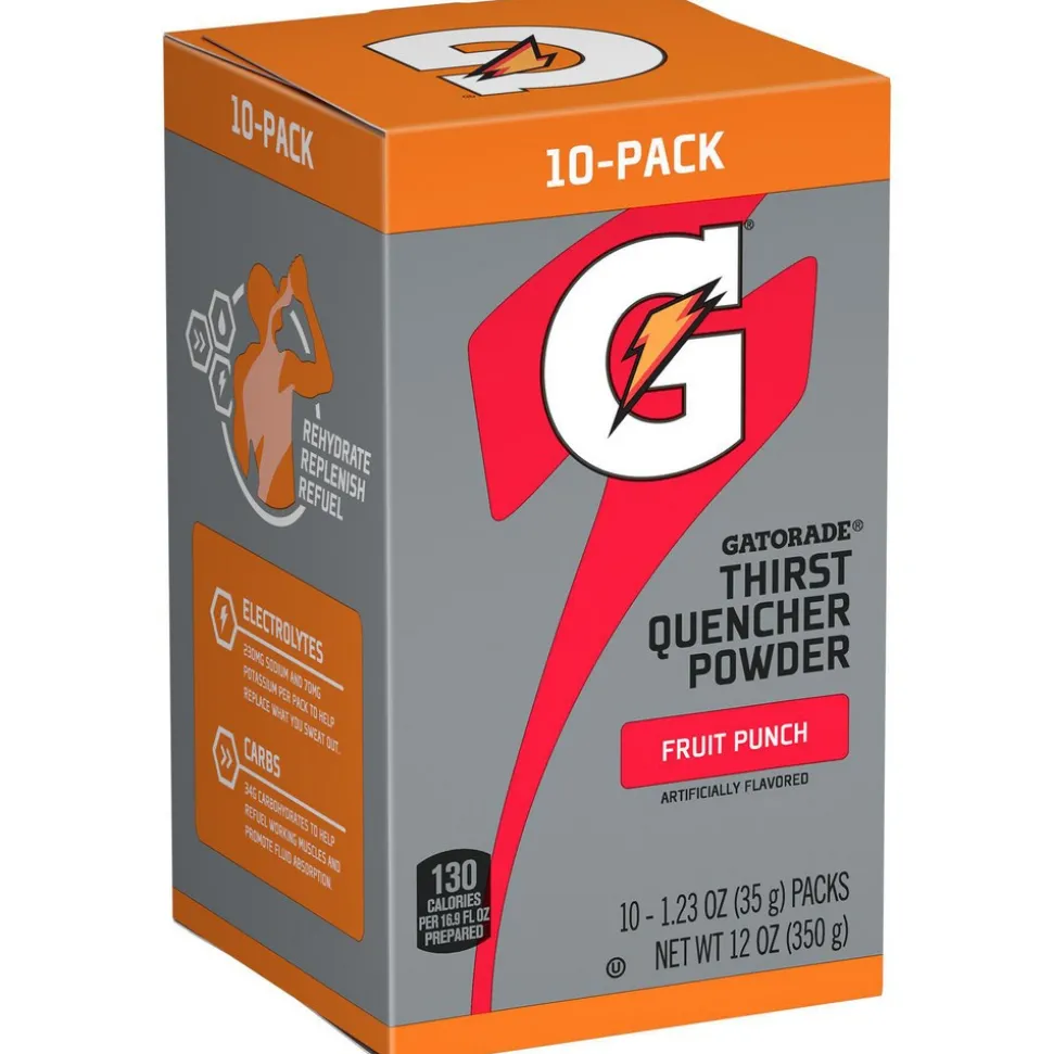 Gatorade Sports Drink: 1.23 oz Packet, Fruit Punch, Powder, Yields 16.90 oz