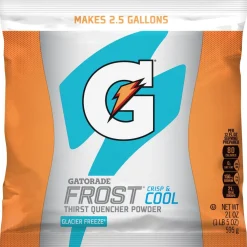Gatorade Sports Drink: 21 oz Packet, Glacier Freeze, Powder, Yields 2.50 gal