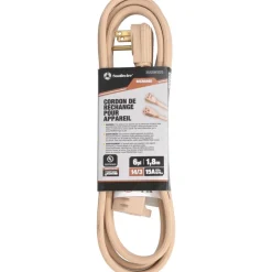 6', 14/3 Gauge/Conductors, Beige Indoor Extension Cord