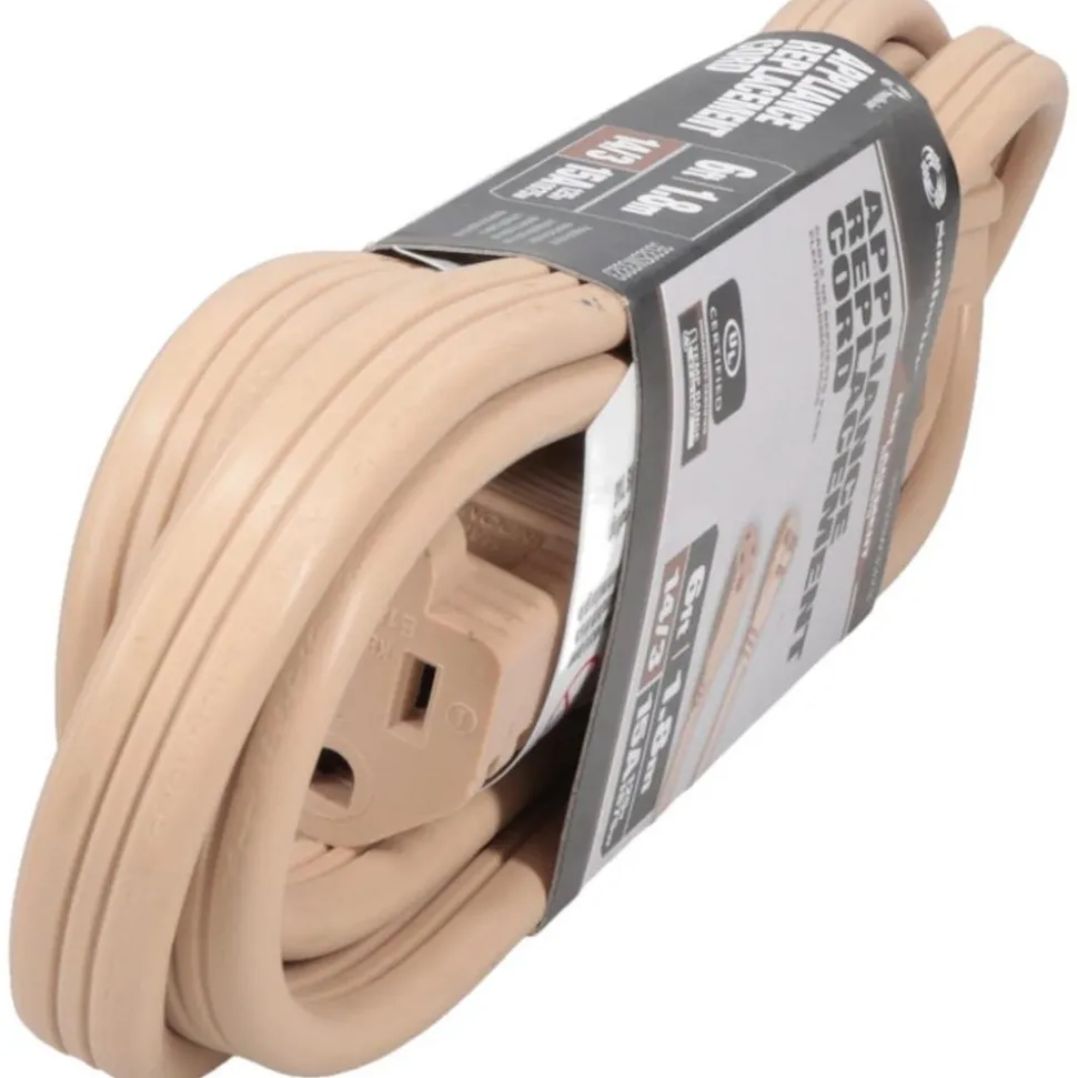 6', 14/3 Gauge/Conductors, Beige Indoor Extension Cord