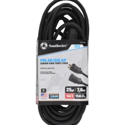 25', 14/3 Gauge/Conductors, Black Outdoor Extension Cord