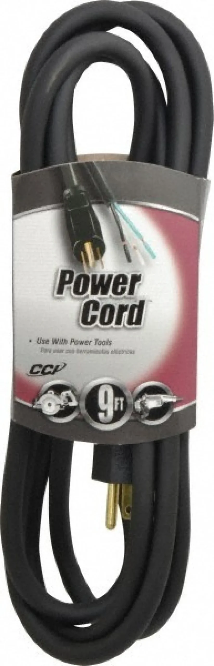 9', 14/3 Gauge/Conductors, Black Outdoor Replacement Cord