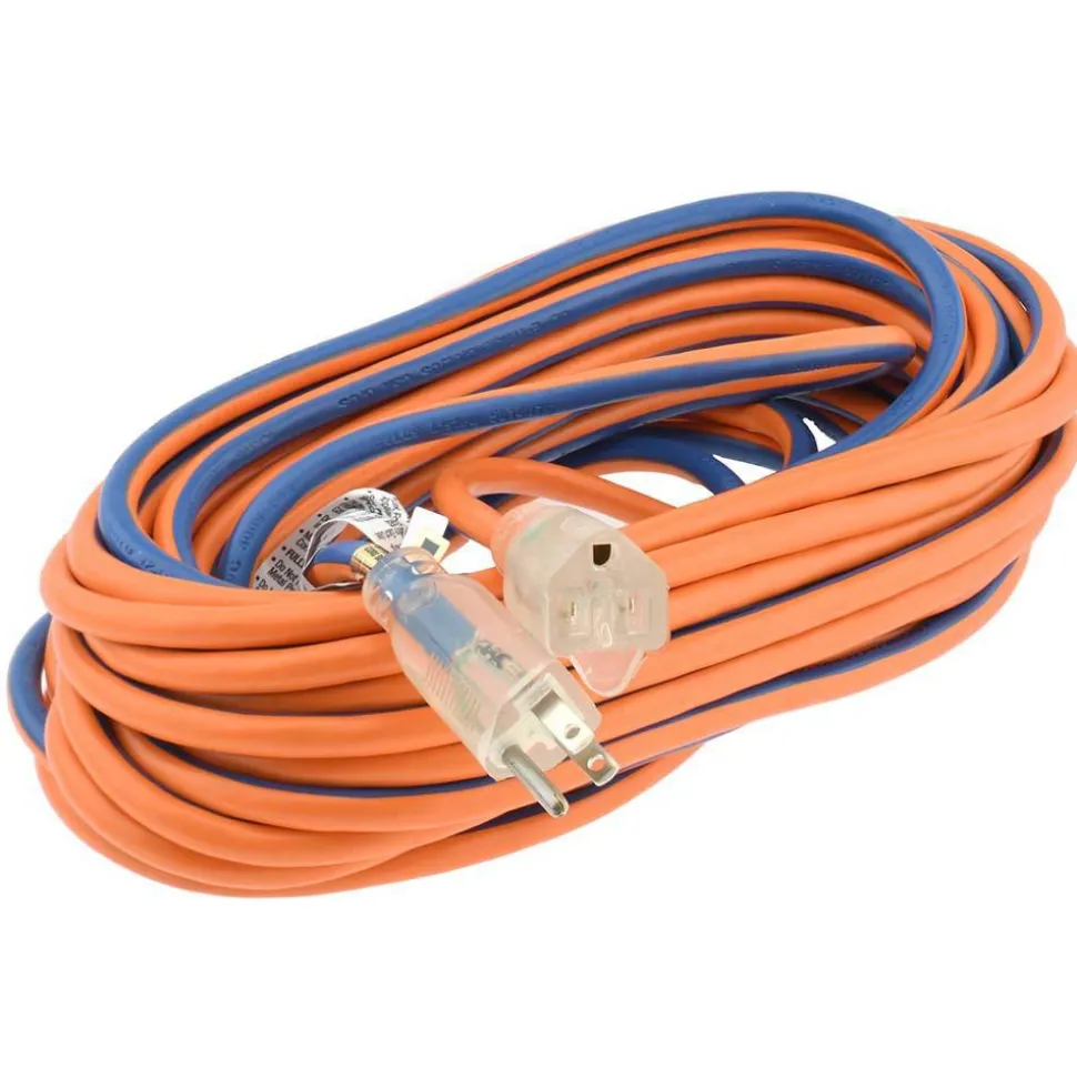 50', 14/3 Gauge/Conductors, Orange/Blue Outdoor Extension Cord