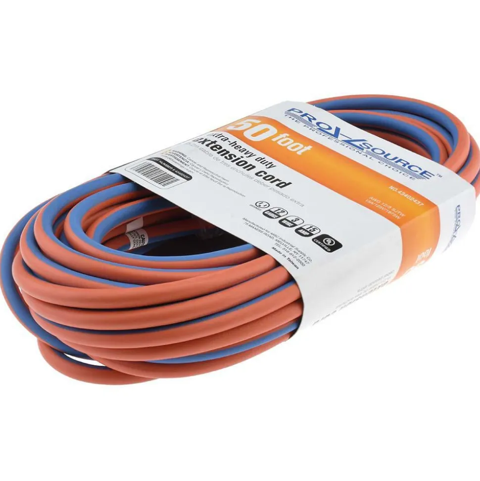 50', 12/3 Gauge/Conductors, Orange/Blue Outdoor Extension Cord