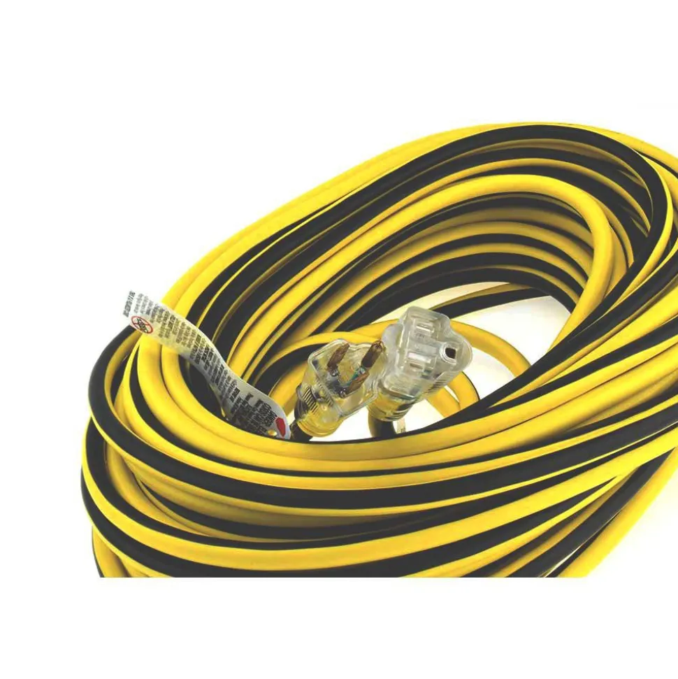 100', 12/3 Gauge/Conductors, Yellow/Black Outdoor Extension Cord