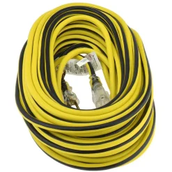 100', 12/3 Gauge/Conductors, Yellow/Black Outdoor Extension Cord