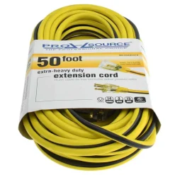 50', 14/3 Gauge/Conductors, Yellow/Black Outdoor Extension Cord