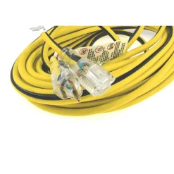 50', 14/3 Gauge/Conductors, Yellow/Black Outdoor Extension Cord
