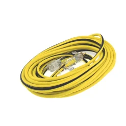 50', 14/3 Gauge/Conductors, Yellow/Black Outdoor Extension Cord