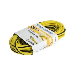 50', 14/3 Gauge/Conductors, Yellow/Black Outdoor Extension Cord