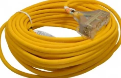 100', 12/3 Gauge/Conductors, Yellow Outdoor Extension Cord