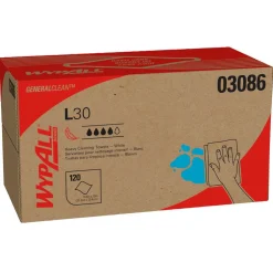 GeneralClean™ L30 Heavy Duty Cleaning Towels (03086), Pop-Up Box, Strong and Soft Towels, White
