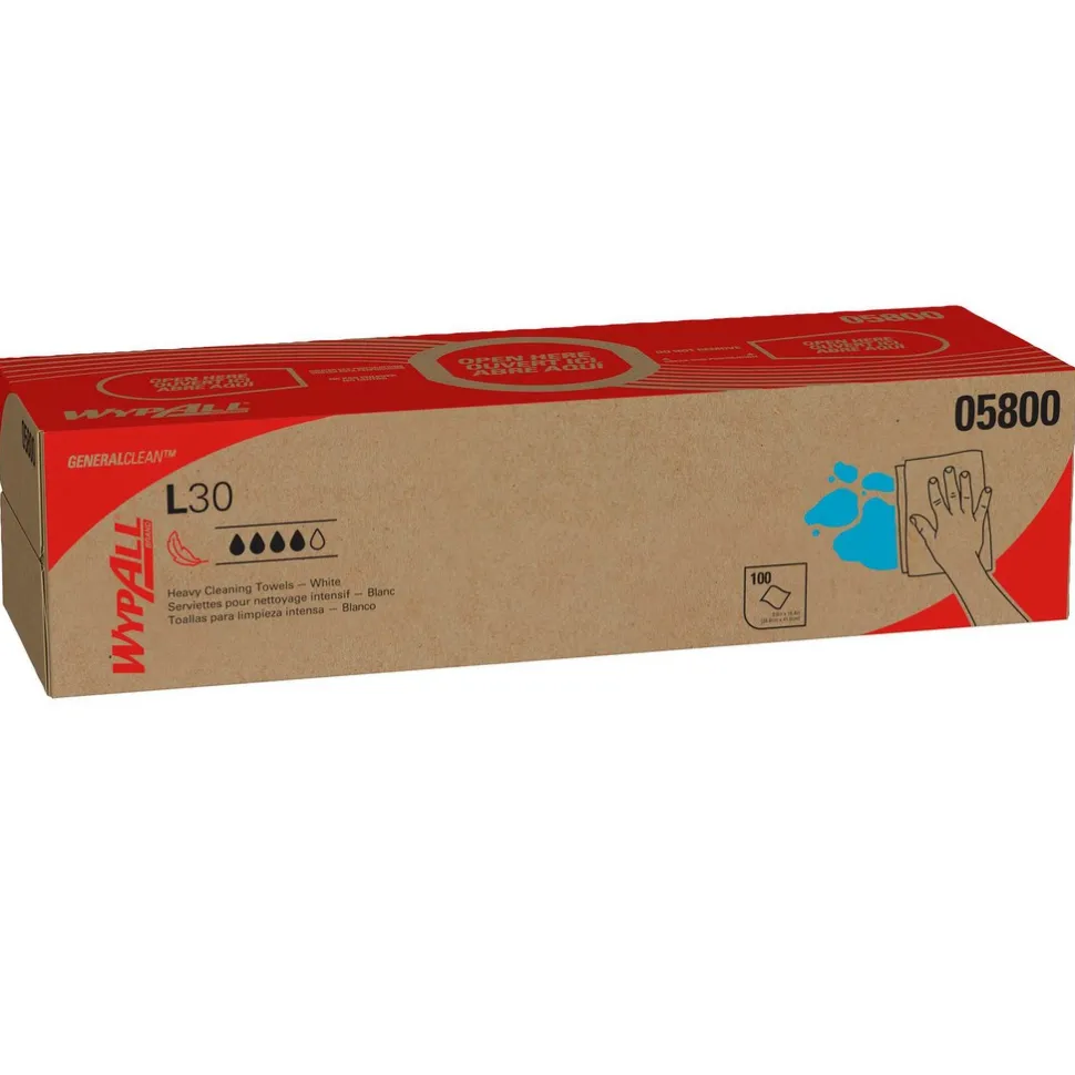 GeneralClean™ L30 Heavy Duty Cleaning Towels (05800), Pop-Up Box, Strong and Soft Towels, White