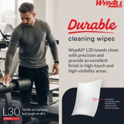 GeneralClean™ L30 Heavy Duty Cleaning Towels (05812), Quarterfold, Strong and Soft Towels, White