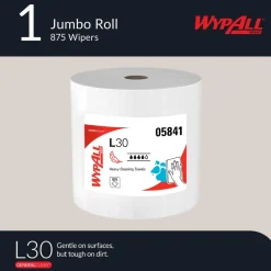GeneralClean™ L30 Heavy Duty Cleaning Towels (05841), Jumbo Roll, Strong and Soft Towels, White