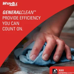 GeneralClean™ x60 Multi-Task Cleaning Cloths (34965), Jumbo Roll, Strong and Absorbent Towels, Blue
