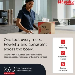 GeneralClean™ x60 Multi-Task Cleaning Cloths (54015), Brag Box, Strong and Absorbent Towels, White