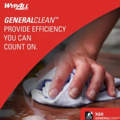GeneralClean™ x60 Multi-Task Cleaning Cloths (34790), Pop-Up Box, Strong and Absorbent Towels, White