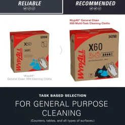 GeneralClean™ x60 Multi-Task Cleaning Cloths (34790), Pop-Up Box, Strong and Absorbent Towels, White