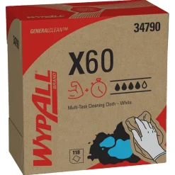 GeneralClean™ x60 Multi-Task Cleaning Cloths (34790), Pop-Up Box, Strong and Absorbent Towels, White
