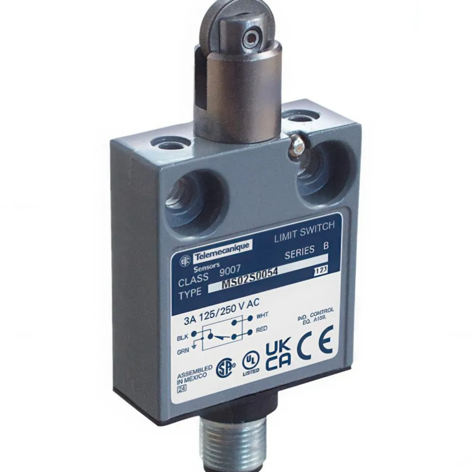 General Purpose Limit Switch: SPDT, NC, Parallel Roller Plunger, Top