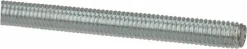 General-Purpose Threaded Rod: 3/8-16, 6' OAL, Low-Carbon Steel, Zinc Finish