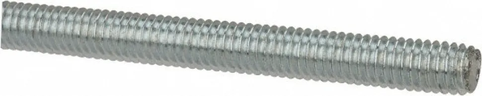 General-Purpose Threaded Rod: 3/8-16, 6' OAL, Low-Carbon Steel, Zinc Finish