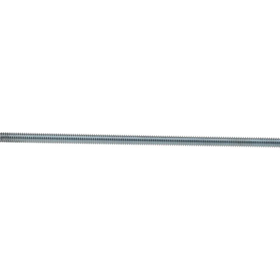 General-Purpose Threaded Rod: 1/4-20, 3' OAL, Low-Carbon Steel, Zinc Finish