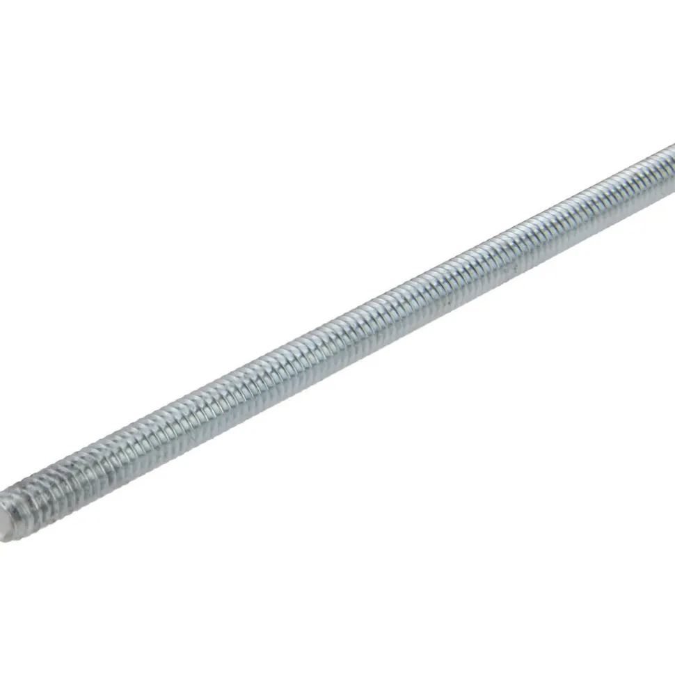 General-Purpose Threaded Rod: 1/4-20, 3' OAL, Low-Carbon Steel, Zinc Finish