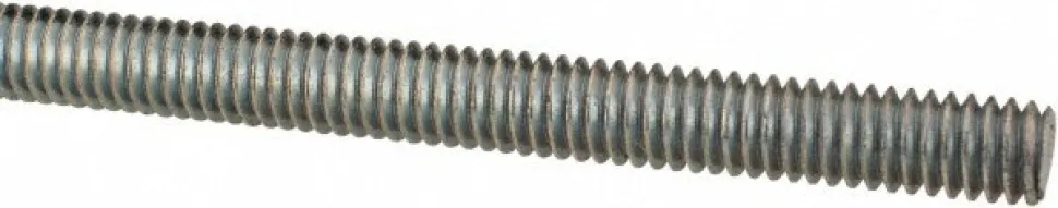 General-Purpose Threaded Rod: 5/16-18, 3' OAL, Low-Carbon Steel, Zinc Finish