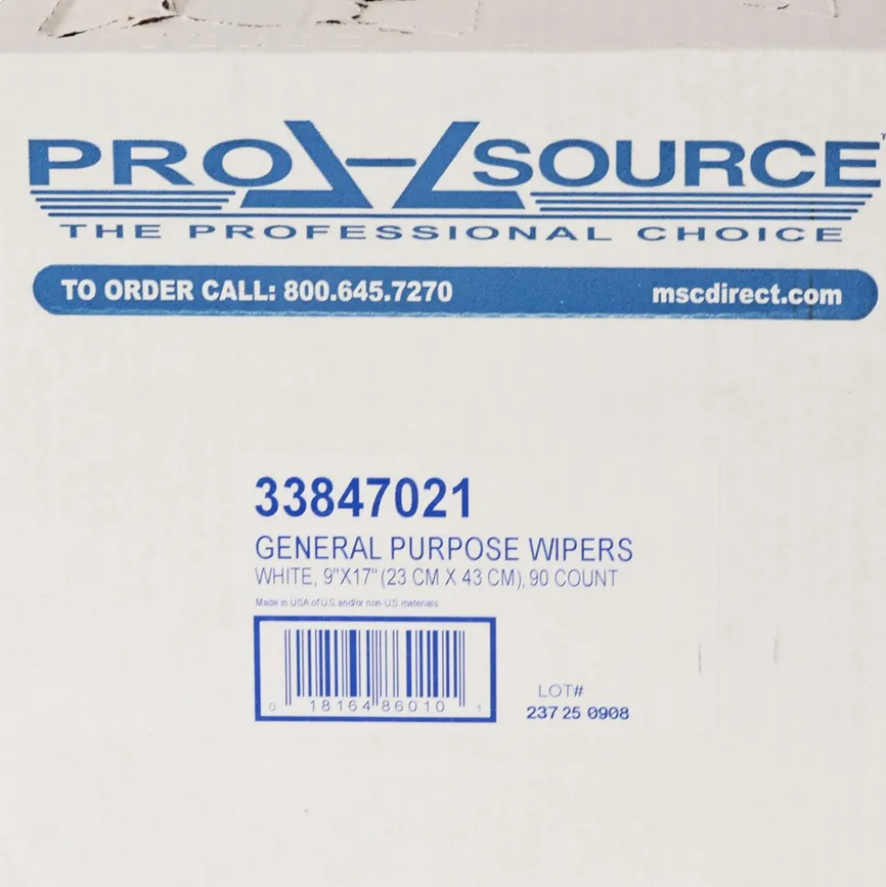 General Purpose Wipe, Dry, Pop-up Box, 9" x 17", White