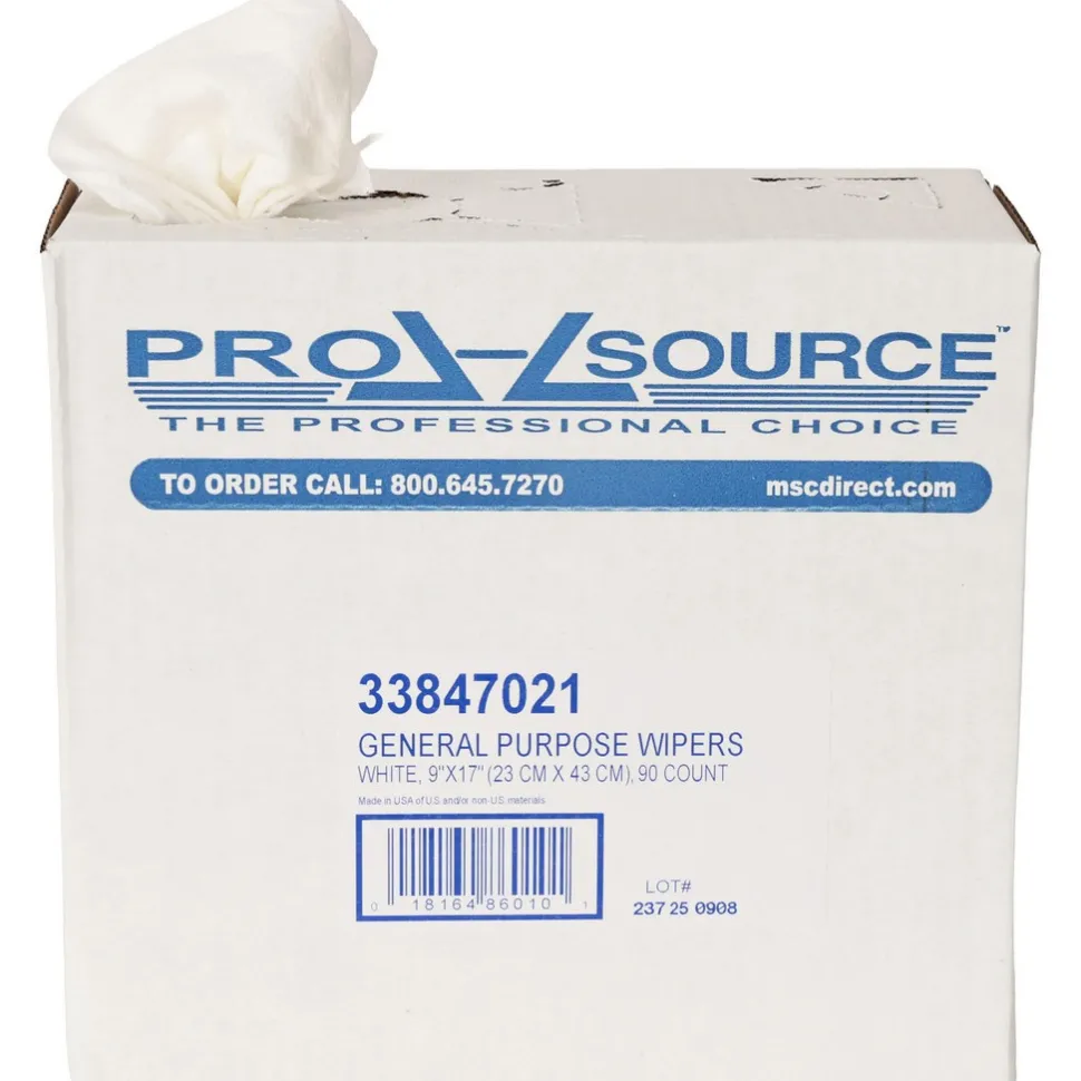 General Purpose Wipe, Dry, Pop-up Box, 9" x 17", White