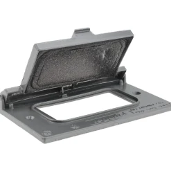 GFCI Receptacle Electrical Box Cover: Stainless Steel
