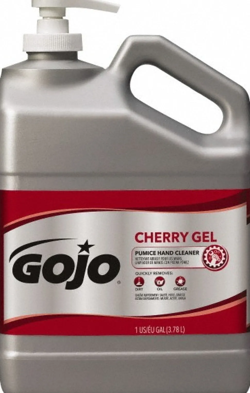 GOJO Cherry Gel Pumice Hand Cleaner, 1 gal Hand Cleaner with Pumice Pump Bottle, Cherry Fragrance
