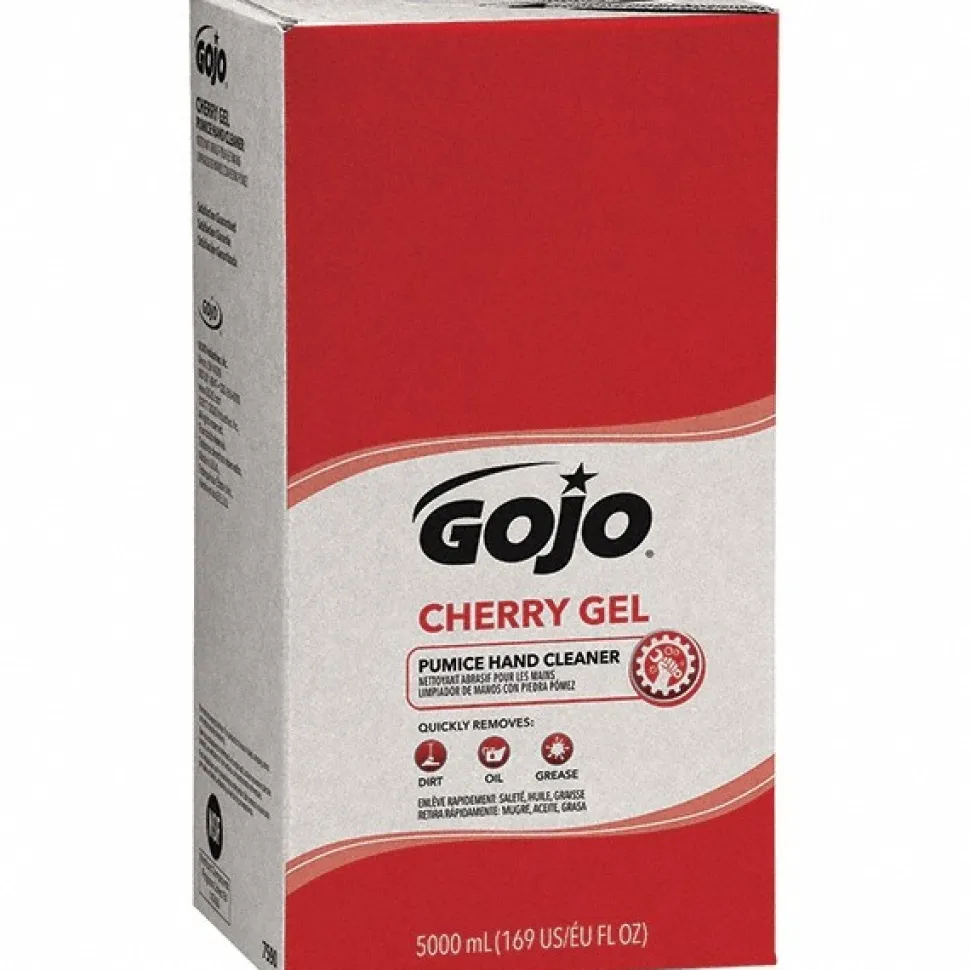GOJO Cherry Gel Pumice Hand Cleaner, Cherry Fragrance, 5000 mL Heavy Duty Hand Cleaner Refill for GOJO PRO TDX Push-Style Dispenser, 2/Pack