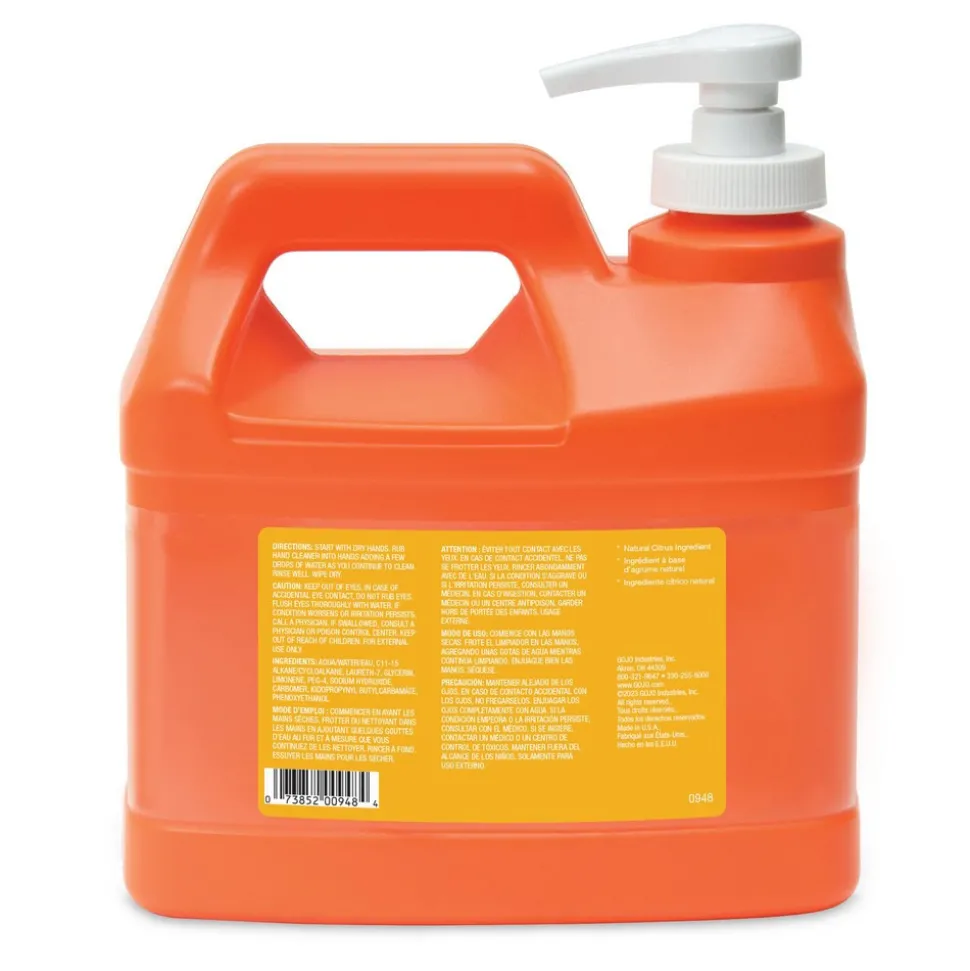 GOJO NATURAL* ORANGE Smooth Hand Cleaner, 1/2 gal Pump Bottle