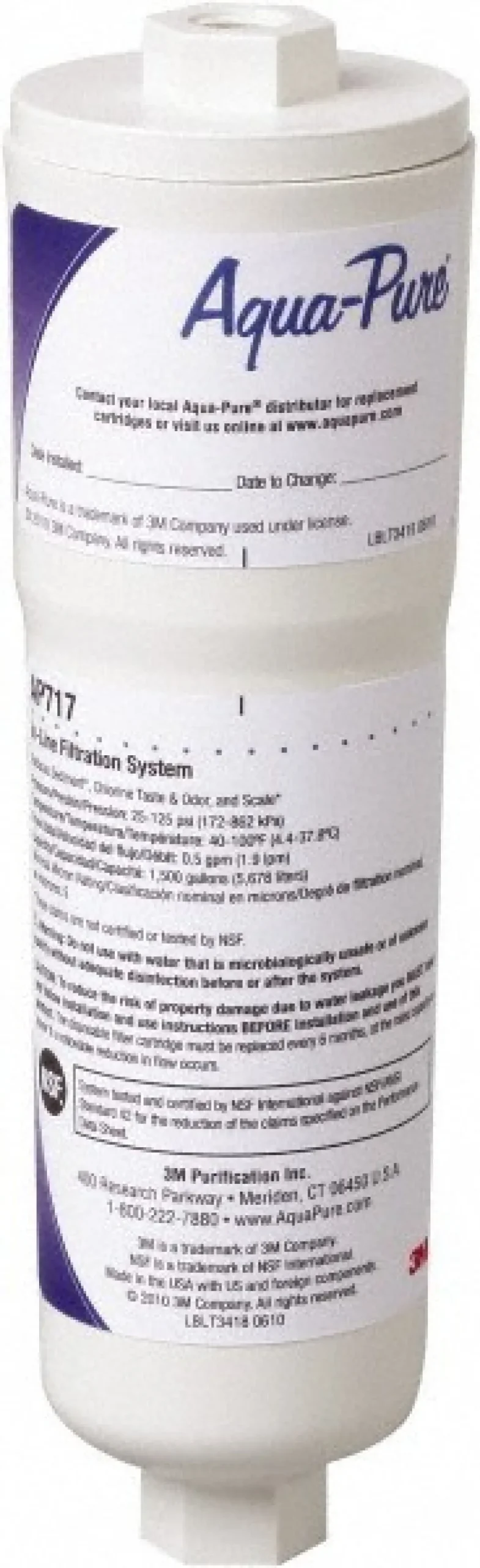 0.5 GPM Max Flow Rate, 1/4 Inch Pipe, Inline Water Filter System with Disposable Filter and Quick Disconnect Fittings
