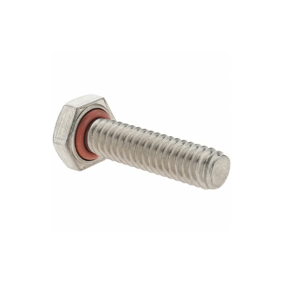 1/4-20, Grade 18-8 Stainless Steel, Self Sealing Hex Bolt