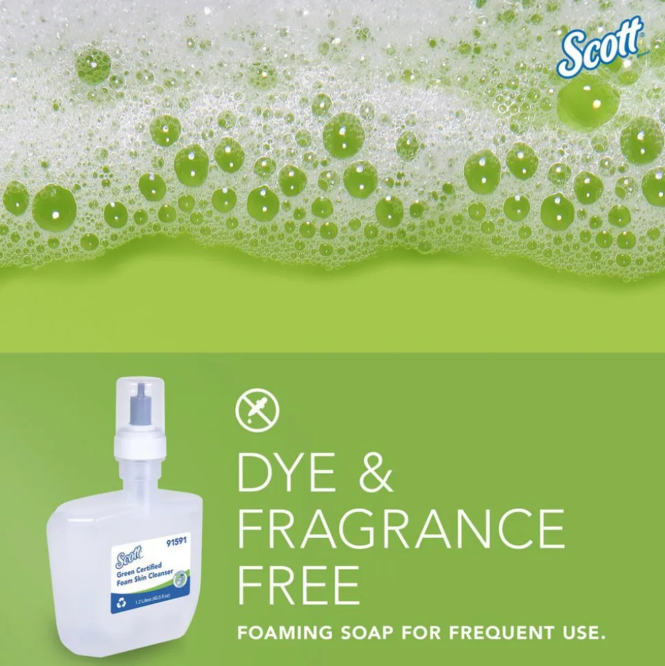 Green Certified Foam Hand Soap, 1.2 L Clear, Unscented Automatic Hand Soap Refills for Kimberly-Clark Professional ICON & Scott Pro Automatic Dispensers, Ecologo, NSF E-1 Rated